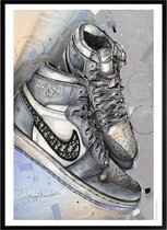 Sneaker print 51x71 cm *ingelijst & gesigneerd