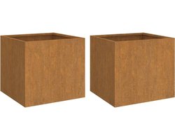 vidaXL - Plantenbakken - 2 - st - 32x30x29 - cm - cortenstaal