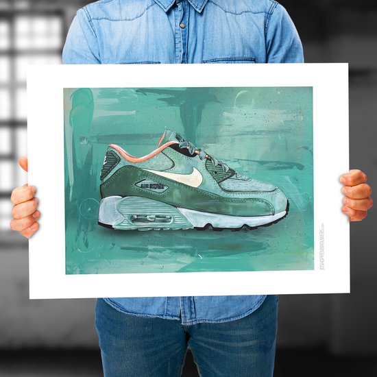 Imprimé sneaker vert 71x51 cm *encadré et signé