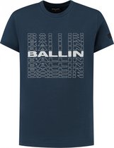 Ballin Amsterdam - Jongens Slim fit T-shirts Crewneck SS - Navy - Maat 6