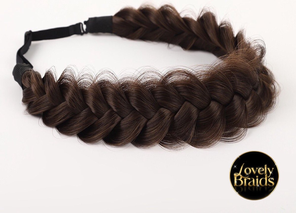 Lovely braids - hazelnut brown - hair braids - messy - haarband - infinity braids - Haarvlecht band - fashion - diadeem - festival look