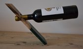 Porte-bouteille de vin - Flottant - Epoxy - Bois de noyer - Vert