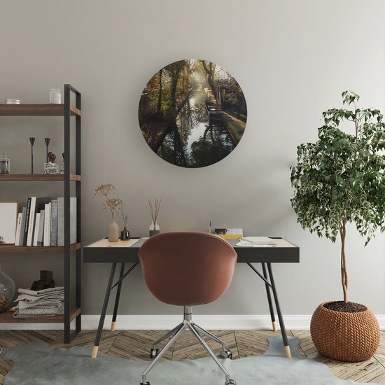 Artaza Forex Muurcirkel Nieuwe Gracht In Utrecht - 40x40 cm - Klein - Wandcirkel - Rond Schilderij - Wanddecoratie Cirkel