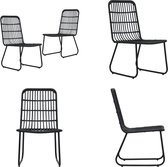 vidaXL Chaises de jardin 2 pcs Poly rotin Noir - Chaise de jardin - Chaises de jardin - Chaise d'extérieur - Chaises d'extérieur