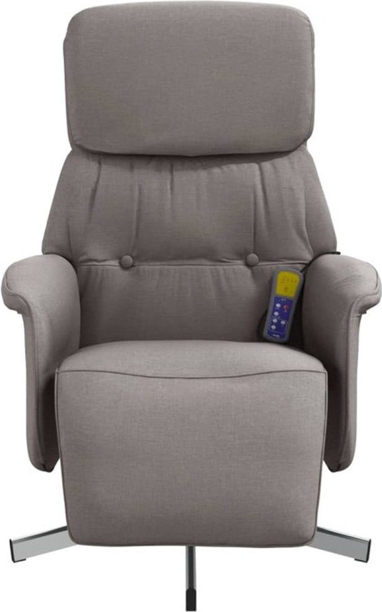 vidaXL Verstelbare Massagestoel met Voetensteun Taupe - afbeelding 2