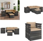 vidaXL 8-delige Loungeset met kussens pallet massief grenenhout - Loungeset - Loungesets - Tuinset - Tuinsets