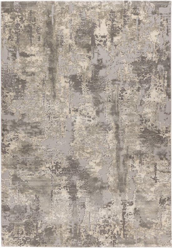 Lalee Monet | Modern Vloerkleed Laagpolig | Silver | Tapijt | Karpet | Nieuwe Collectie 2024 | Hoogwaardige Kwaliteit | 80x150 cm