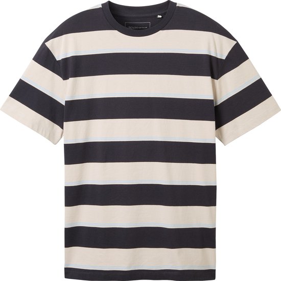 Tom Tailor T-shirt Relaxed Stripe T Shirt 1040844xx12 34973 Mannen Maat - L