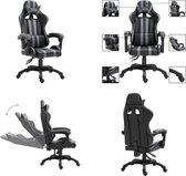 vidaXL Gamestoel kunstleer grijs - Gamingstoel - Gamingstoelen - Racingstoel - Racingstoelen