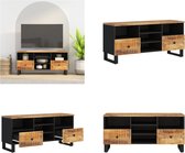 vidaXL Tv-meubel 100x33x46 cm massief mangohout en bewerkt hout - Tv-meubel - Tv-meubelen - Tv-standaard - Televisiemeubel