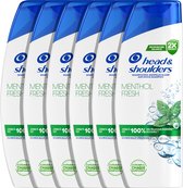 Head & Shoulders Menthol Fresh - Shampooing antipelliculaire - Usage quotidien - Sensation de Fris - Pack économique 6 x 300 ml