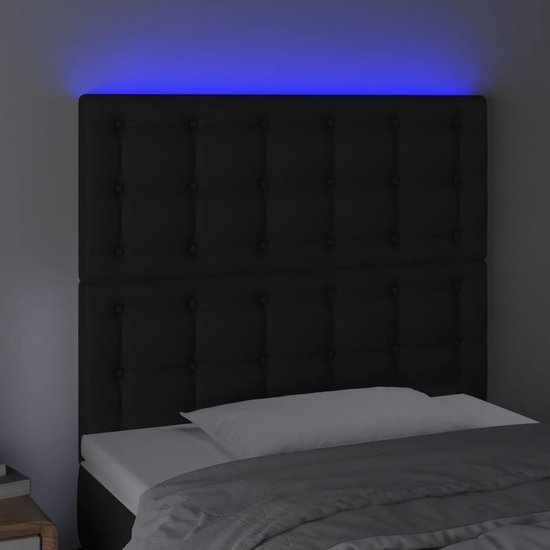 Hoofdbord LED 80x5x118/128 cm kunstleer grijs kopen