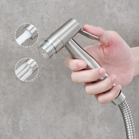 Handbidet spray, premium roestvrij staal, sproeier voor toilet, watertoilet, reinigingstoepassingen, - Merkloos