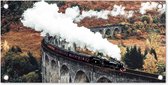 Affiche de jardin Train - Nature - Automne - Architecture - 60x30 cm - Toile de jardin - Affiche d'extérieur