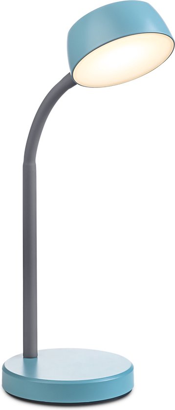 Home Sweet Home - Moderne Led Bureaulamp College - verstelbare LED Leeslamp met schakelaar - Blauw - 14/14/34cm - 5W 3000K 420lm - geschikt voor thuiskantoor, thuiswerkplek en werkruimte thuis - integreert LED