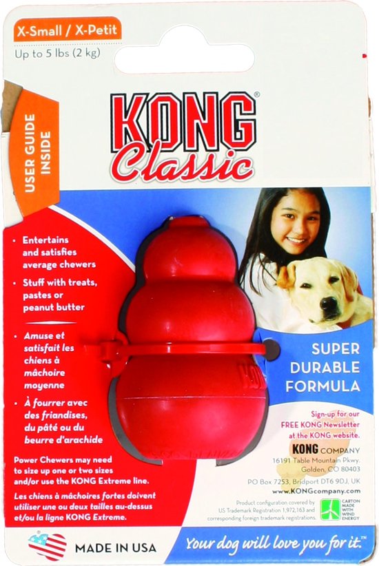 KONG Classic - Snackbal Honden Speelgoed - Rubber - 5.7cm - Rood - Maat XS - KONG