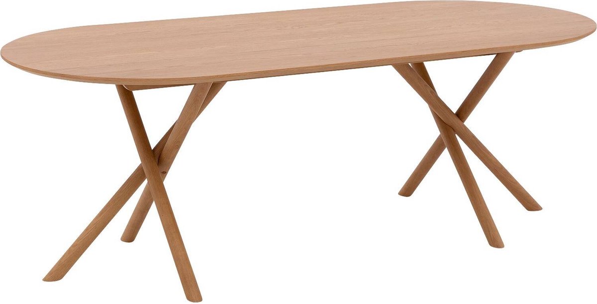 Goossens Kristian Eettafel - Hout - 220 x 76 x 100 cm - Rond - blank