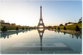 Muurdecoratie Parijs - Eiffeltoren - Water - 180x120 cm - Tuinposter - Tuindoek - Buitenposter