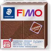 FIMO leather-effect ovenhardende boetseerklei standaard blokje 57 g - noot