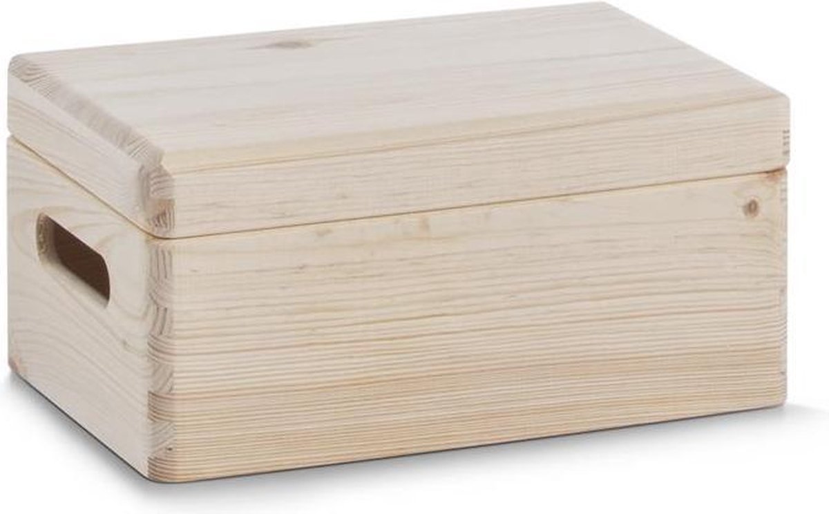 Zeller Present Houten kist 30x20x14 cm met deksel - 13150 - Met deksel & Duurzaam
