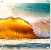 Tuinposters Strand - Zee - Golf - 50x50 cm - Tuindoek - Buitenposter