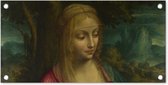 Tuinposter The virgin and child - Leonardo da Vinci - 60x30 cm - Tuindoek - Buitenposter