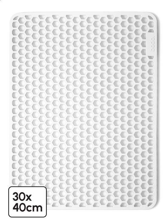 Bodo® – Gootsteenmat Siliconen Wit - 30 x 40 cm - Keuken Accessoires - Gootsteen Beschermer - Onderzetters Siliconen - Anti Kras - Gootsteen Accessoires