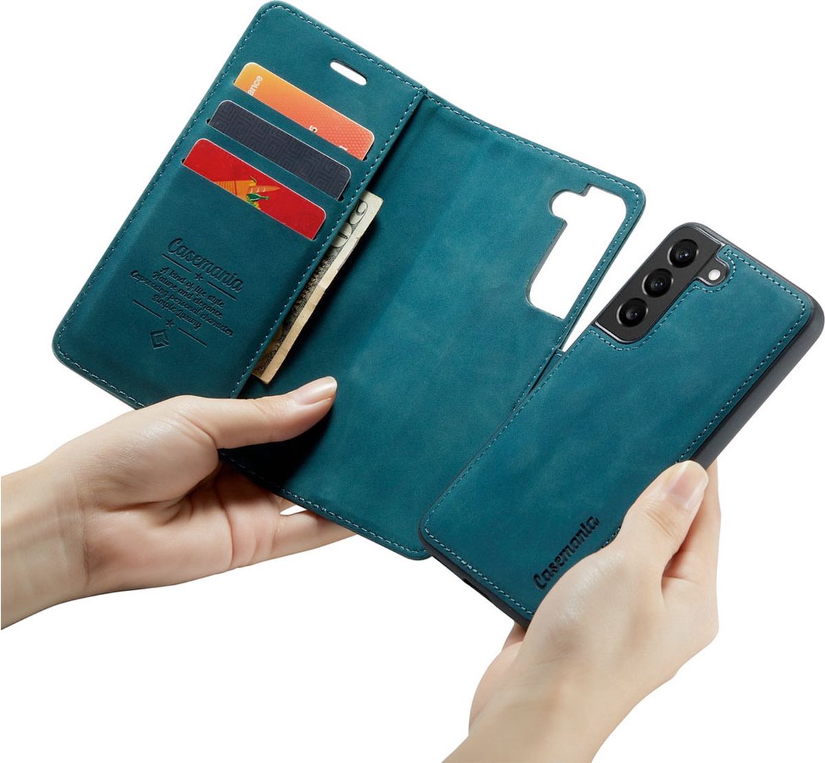 CaseMania Bookcase hoesje geschikt voor Samsung Galaxy S24+ - Effen Groen - Kunstleer