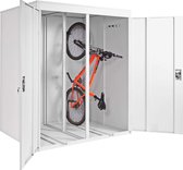 Cosmo Casa 2-Fietsenstalling - Fietsenbox gereedschapsschuur fietsenonderdak- Uitbreidbaar afsluitbaar metaal - Lichtgrijs
