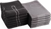 DoubleDry Theedoeken en Keukendoeken Set - 12 Stuks - 100% Katoen - Hoge Absorptie & Duurzaam - Hip Bestek, Grijs