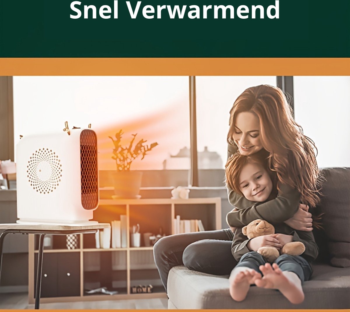 Nivard Elektrische Kachel - Haard - Heater - Mini Kachel - Bureau - Groen – foto 2