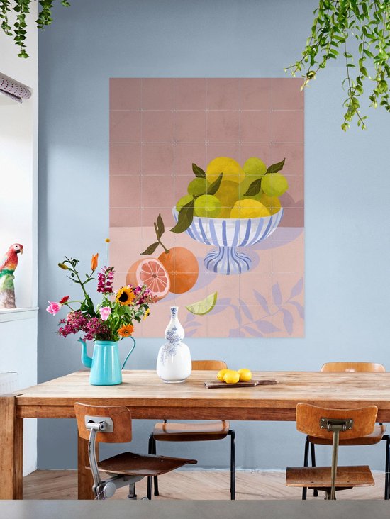 IXXI Bittersweet, Good Blauw - 80 x 100 cm - Support de suspension gratuit - Grande décoration murale et posters - Illustrations, Coloré, Ludique, Art numérique