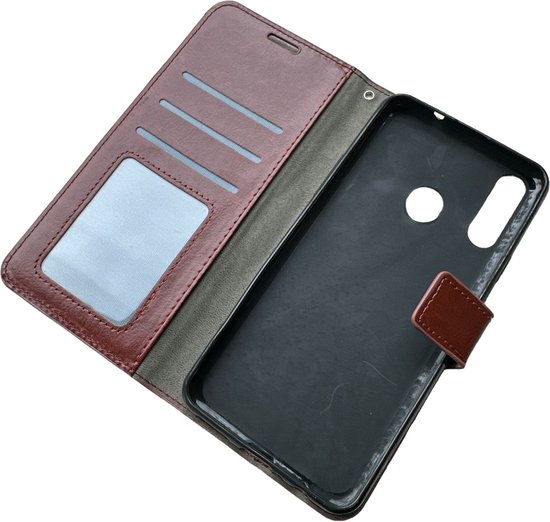 Coque Samsung Galaxy A20S Cover + 2 pièces Glas Screenprotector Marron