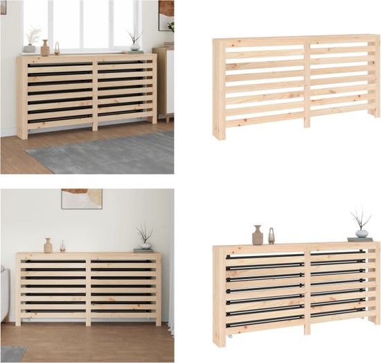 Radiatorombouw 153x19x84 cm massief grenenhout grijs kopen