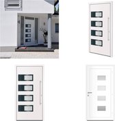 vidaXL Voordeur 110x210 cm aluminium en PVC wit - Voordeur - Voordeuren - Buitendeur - Voor Deur