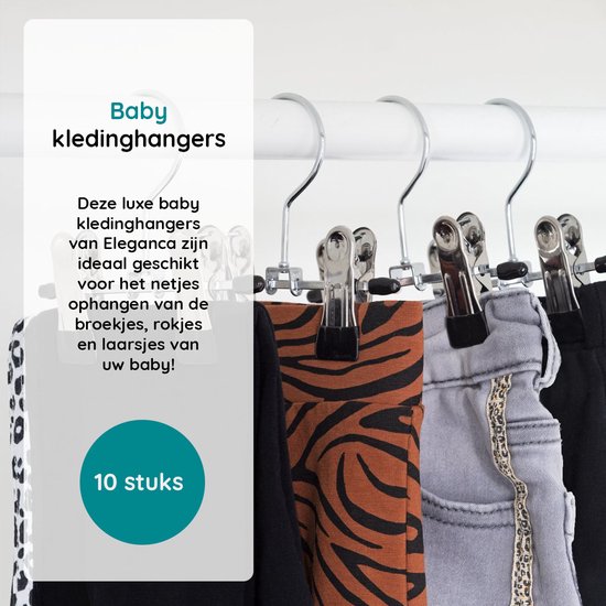 Eleganca Luxe Baby Kledinghangers 10 Stuks 13 x 12 x 1 8 cm Multifunctioneel bol