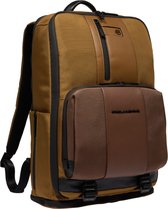 Piquadro Sac à dos pour ordinateur portable / Sac de travail / Sac à dos - 15,6 pouces - Cuir - Lettre - Jaune