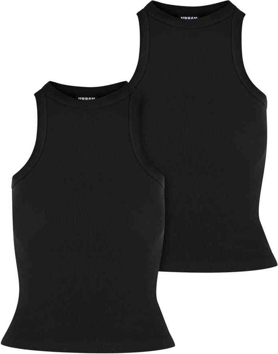 Urban Classics Racer Back Rib 2-Pack Mouwloze top S Zwart