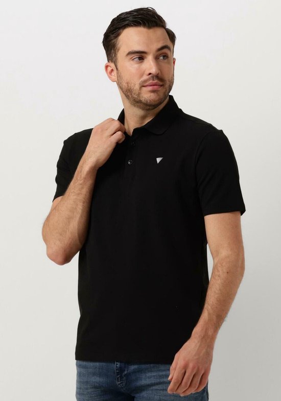 PURE PATH Pure Logo Polo With Chest Print Polo's & T-shirts Heren - Polo shirt - Zwart - Maat XS