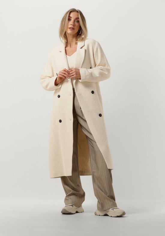 Ruby Tuesday May Longdouble Breasted Coat Jassen Dames - Zomerjas - Gebroken wit - Maat 38