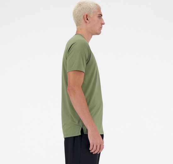 New Balance Run T-Shirt Heren Sportshirt - DARK OLIVINE - Maat L