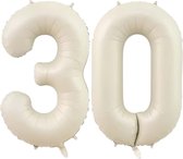 Cijfer Ballonnen Ballon Cijfer 30 Verjaardag Versiering Feest Helium Ballonnen Cijferballon Folieballon Wit Xl Formaat