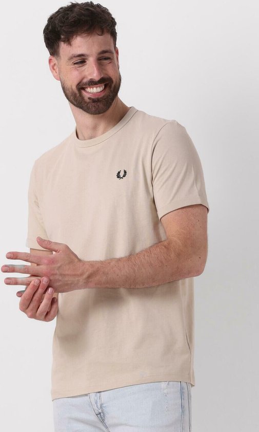 Fred Perry Ringer T-shirt Polos & T-shirts Homme - Polo - Blanc cassé - Taille XS