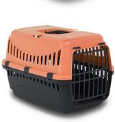 duvo+ gipsy carrier voor katten en kleine hondjes, lichtgewicht, makkelijk te dragen. 48x32x31cm kleur : zwart- zalmoranje