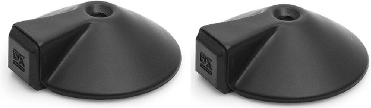 Dulimex Deurstopper/deurbuffer - 2x - D85mm - inclusief schroeven - RVS - zwart - vloermontage