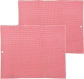 Afwas afdruipmat/droogmat keuken - 2x - absorberend- microvezel - roze - 40 x 48 cm - opvouwbaar