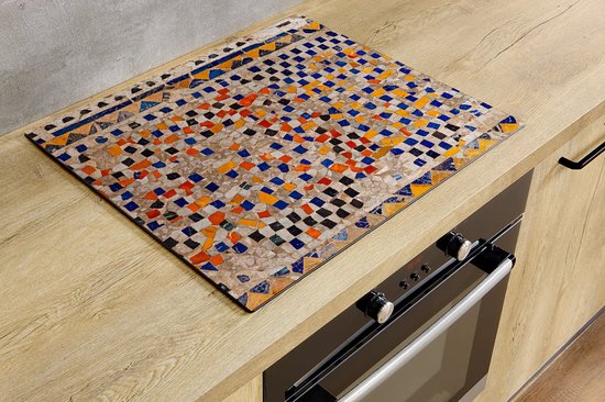 Inductiebeschermer - Marokaanse Mozaïek - 89x52 cm - Inductiebeschermer - Inductie Afdekplaat Kookplaat - Inductie Mat - Anti-Slip - Keuken Decoratie - Keuken Accessoires