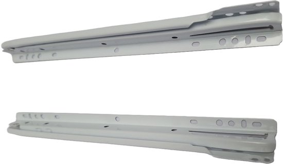 Hoexs - Guides de tiroir - Guide à rouleaux - 30 cm - Wit - Set de 2 - Rails de tiroir - Entièrement extensible