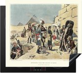 KitchenYeah® Inductie beschermer 59x52 cm - Illustratie van Napoleon Bonaparte die in Egypte staat - Kookplaataccessoires - Afdekplaat voor kookplaat - Inductiebeschermer - Inductiemat - Inductieplaat mat
