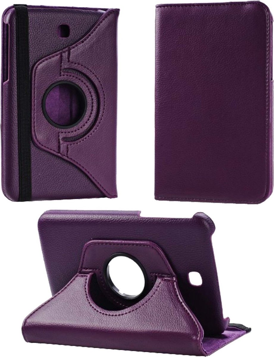 Draaibaar Hoesje - Rotation Tabletcase - Multi stand Case Geschikt voor: Samsung Galaxy Tab 3 7.0 inch 2013 (SM-T210/T215/P3200) - Paars